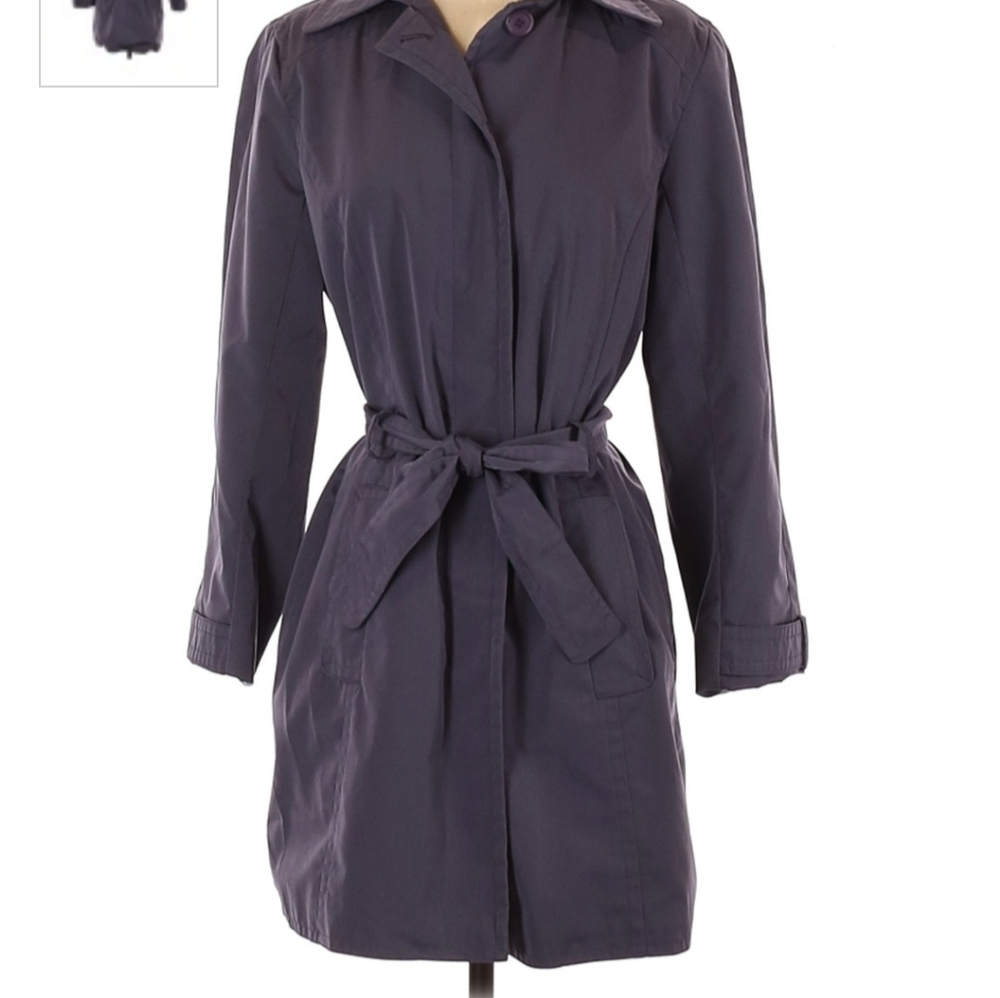 LONDON FOG Purple coat with removable hood